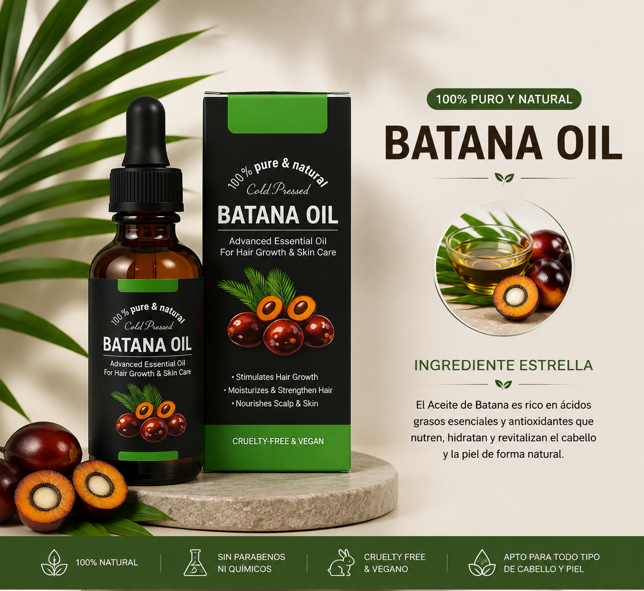 Aceite de Batana EELHOE – Reparador y Fortalecedor Capilar